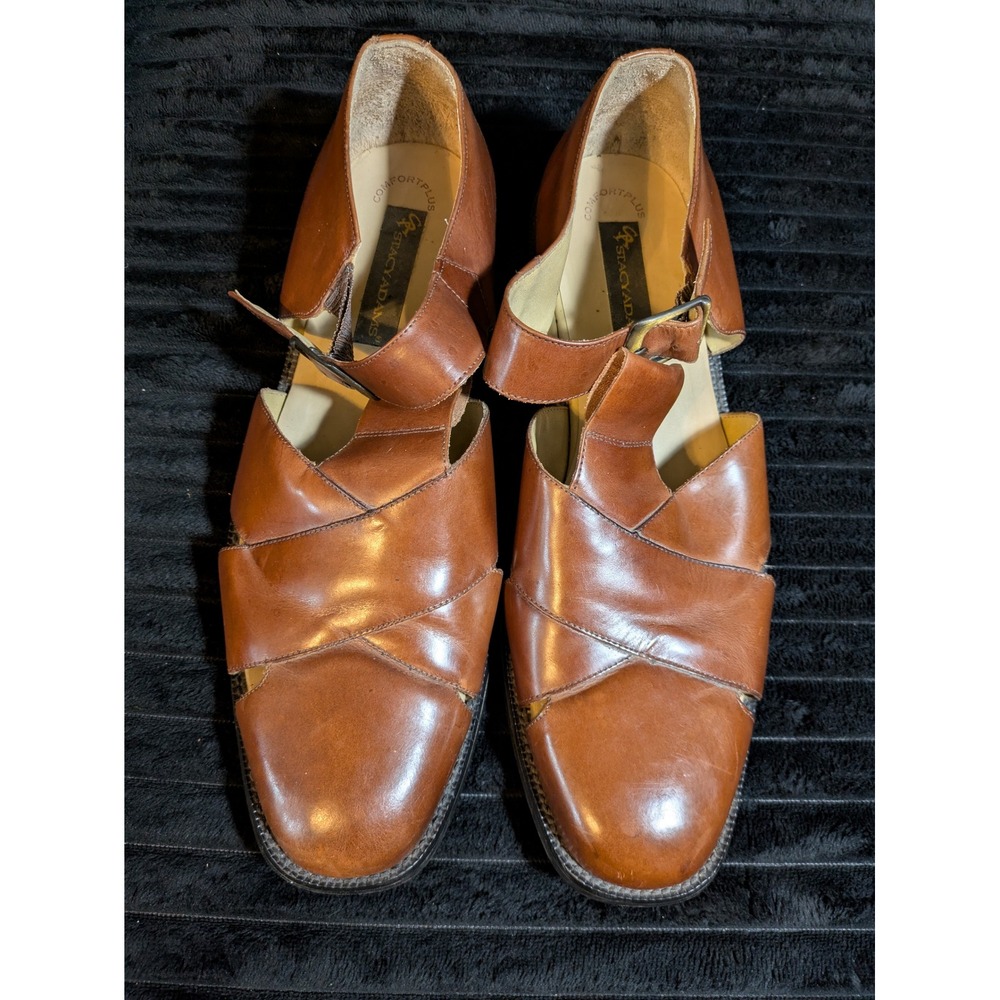 Stacy Adams Mens Cognac Leather Closed Toe Huarache Sandals 14M 21881-03